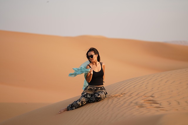 dubai, desert, nature, girl, sand